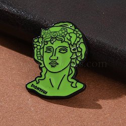 Ancient Greek Mythology Theme  Enamel Pins, Alloy Brooches for Backpack Clothes, Dionysus, Lime Green, 32x23.5mm(JEWB-M048-03A)