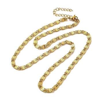 Ion Plating(IP)  304 Stainless Steel Lumachina Chain Necklaces, Golden, 17.72 inch(45cm), Link: 8.5x4x1mm