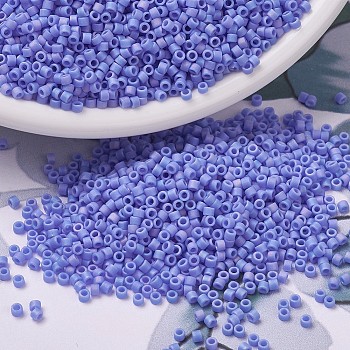 MIYUKI Delica Beads, Cylinder, Japanese Seed Beads, 11/0, (DB0881) Matte Opaque Periwinkle AB, 1.3x1.6mm, Hole: 0.8mm, about 10000pcs/bag, 50g/bag