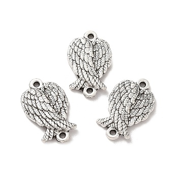 Tibetan Style Alloy Connector Charms, Angel Wings Links, Nickel, Antique Silver, 19x11.5x2mm, Hole: 1.2mm, about 384pcs/500g