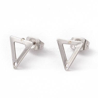 Stainless Steel Color Triangle 304 Stainless Steel Stud Earring Findings