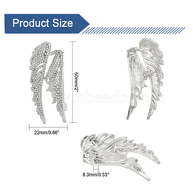 Chgcraft 2Stk. Kristall-Strass-Flügel-Reversnadel(JEWB-CA0001-30P)-2