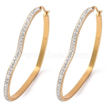 304 Stainless Steel Heart Hoop Earrings(EJEW-S242-01G-H)-2