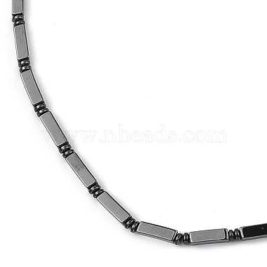 Rectangle Synthetic Non-Magnetic Hematite Beaded Necklaces for Women Men(NJEW-E097-02)-2