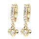 Brass with Cubic Zirconia Dangle Hoop Earrings(EJEW-G362-05KCG)-1