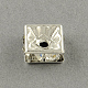 Square Brass Rhinestone Spacer Beads(RB-R031-42)-1