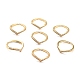 Clear Cubic Zirconia Crown Open Cuff Ring for Women(X-RJEW-C018-15G)-2