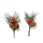 Plastic Artificial Winter Christmas Simulation Pine Picks Decor, for Christmas Garland Holiday Wreath Ornaments, Green, 140mm(DIY-P018-G01)