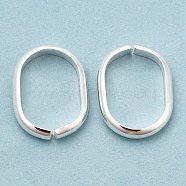 Brass Linking Rings, Quick Link Connector, Cadmium Free & Lead Free, Oval, 925 Sterling Silver Plated, 12x9x2mm, Inner Diameter: 10x7mm(KK-M250-24D-S)