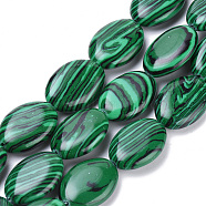 Synthetic Malachite Beads Strands, Oval, 18x13x5mm, Hole: 1mm, about 22pcs/strand, 15.7 inch(G-T063-02)