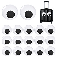 PandaHall Elite 12Pcs Black & White Wiggle Googly Eyes Cabochons, with Label Paster on Back, DIY Scrapbooking Crafts Toy Accessories, White, 70.5x10mm(DOLL-PH0001-19)