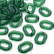 Transparent Acrylic Linking Rings, Quick Link Connectors, for Cable Chains Making, Oval, Green, 24x18x5mm, Inner Diameter: 13x7mm, about 403pcs/500g(MACR-S373-19-B07)