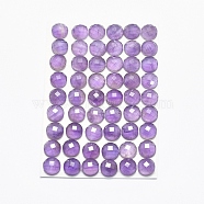 Natural Amethyst Cabochons, Faceted, Half Round, 8x3.5~4mm(G-O182-28B)