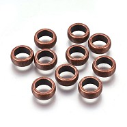 Tibetan Style Alloy Spacer Beads, Lead Free & Cadmium Free & Nickel Free, Rondelle, Red Copper, 11x5mm Lead Free and Nickel Free(X-TIBEB-A11971-R-FF)