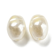 ABS Plastic Imitation Pearl Bead, Oval, Beige, 13~14x10~11x10~10.5mm, Hole: 1.8mm, about 690pcs/500g(KY-C017-15)