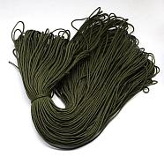 Polyester & Spandex Cord Ropes, 16-Ply, Dark Olive Green, 2mm, about 109.36 yards(100m)/bundle(RCP-R007-367)