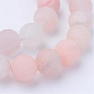 Natural Pink Aventurine Beads Strands, Frosted, Round, 10~10.5mm, Hole: 1.2mm, about 36pcs/strand, 15.5 inch(G-Q462-10mm-13)