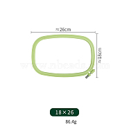 ABS Plastic Cross Stitch Embroidery Hoops, Rectangle Embroidered Display Frame, Sewing Tools Accessory, Light Green, 180x260mm(PW-WG77772-03)