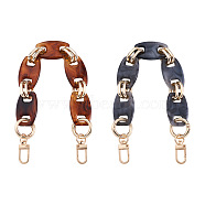 Givenny-EU 2Pcs 2 Colors Acrylic Curb Chain Bag Strap, with Alloy Clasps, for Bag Replacement Accessories, Mixed Color, 31cm(FIND-GN0001-28)