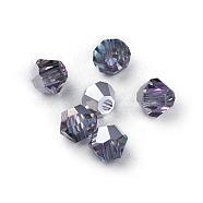 K9 Glass Beads, Faceted, Bicone, Vitrail Light, 4x4mm, Hole: 1mm(RGLA-F063-B-001VL)