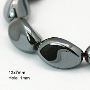 Non-Magnetic Synthetic Hematite Beads Strands, Twist, 12x7mm, Hole: 1mm(G-I001-08)