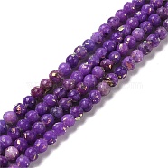 Assembled Natural Dolomite and Synthetic Opal Beads Strands, Dyed, Round, Dark Orchid, 4mm, Hole: 0.9mm, about 100pcs/strand, 15.87''~15.94''(40.3~40.5cm)(G-Q017-G06-01C-1)
