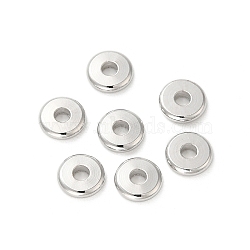 Brass Spacer Beads, Disc, Real Platinum Plated, 5x1.2mm, Hole: 1.5mm(KK-P249-04B-P)
