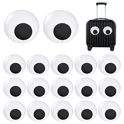 Elite 12Pcs Black & White Wiggle Googly Eyes Cabochons, with Label Paster on Back, DIY Scrapbooking Crafts Toy Accessories, White, 70.5x10mm(DOLL-PH0001-19)