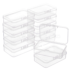 PP Plastic Bead Containers, Rectangle Bead Storage Case with Hinged Lid, for Small Iterms, Clear, 7.5x5.15x2.1cm(CON-WH0104-01A)