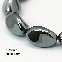 Non-Magnetic Synthetic Hematite Beads Strands, Twist, 12x7mm, Hole: 1mm(G-I001-08)