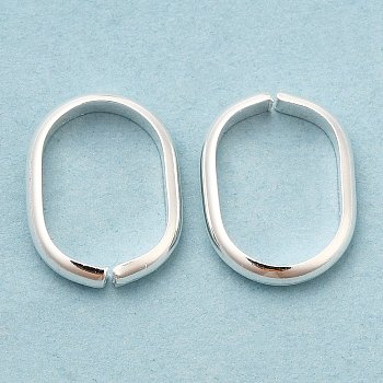 Brass Linking Rings, Quick Link Connector, Cadmium Free & Lead Free, Oval, 925 Sterling Silver Plated, 12x9x2mm, Inner Diameter: 10x7mm