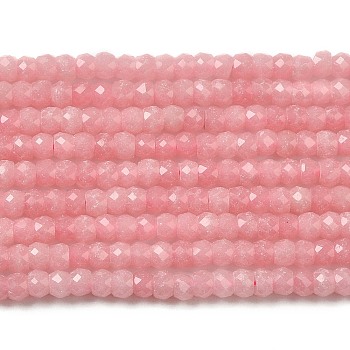 Synthetic Luminous Stone Beads Strands, Faceted, Barrel, Glow in the Dark, Salmon, 3x2mm, Hole: 0.6mm, about 156pcs/strand, 14.17 inch(36cm)