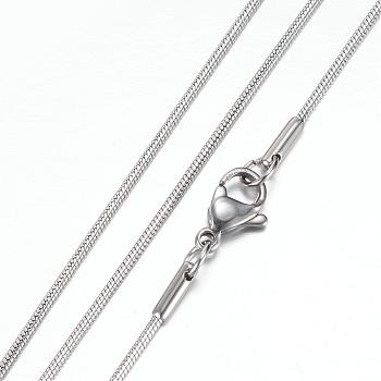 304 Stainless Steel Herringbone Chain Necklaces, with Lobster Claw Clasps, Stainless Steel Color, 19.5 inch~20 inch(49.5~50.8cm), 1.2mm