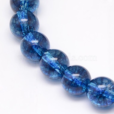 6mm Royal Blue Round Crackle Quartz Beads