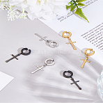 6Pcs 3 Colors 04 Stailess Steel Cuff Earrings, Cross, Mixed Color, 41x12.5x13.5mm, 2pcs/color(EJEW-LP0007-055)