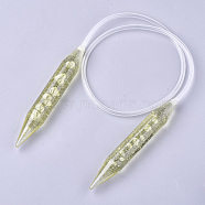 PVC Wire PC Circular Knitting Needles, Pale Goldenrod, 80x2cm(X-TOOL-T006-17)