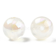 ABS Plastic Imitation Pearl Beads, AB Color Plated, Round, Creamy White, 12mm, Hole: 1.8mm(PACR-N013-01B-03)