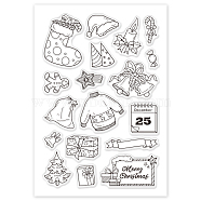 PVC Plastic Stamps, for DIY Scrapbooking, Photo Album Decorative, Cards Making, Stamp Sheets, Christmas Themed Pattern, 16x11x0.3cm(DIY-WH0167-56-66)