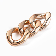 UV Plating Acrylic Linking Rings, Quick Link Connectors, for Curb Chains Jewelry Making, Twist Oval, Rose Gold, 27x22x10mm, Inner Diameter: 15x10mm(OACR-N009-008A-01RG)