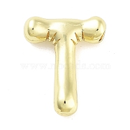 Rack Plating Brass Pendants, Long-Lasting Plated, Real 18K Gold Plated, Letter T, 21x17x5mm, hole: 3x2.5mm(KK-C055-01T-G)