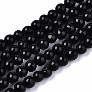 Natural Black Onyx Beads Strands,  Dyed & Heated,  Round, 4mm, Hole: 0.5mm, about 96~98pcs/strand, 14.96 inch(38cm)(G-S359-231)