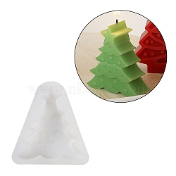 DIY Silicone Candle Molds, Resin Casting Molds, For UV Resin, Epoxy Resin Craft Making, White, Christmas Tree, 80x73x26mm(DIY-A054-07B)