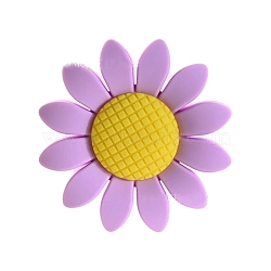 Sunflower Food Grade Silicone Beads, Chewing Beads For Teethers, DIY Nursing Necklaces Making, Lilac, 40mm(PW-WG58598-04)