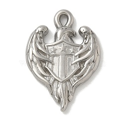 Anti-Tarnish 304 Stainless Steel Pendants, Eagle Charms, Stainless Steel Color, 26.5x18.5x2.5mm, Hole: 1x2.5mm(STAS-Q334-35P)