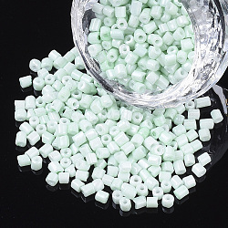 8/0 Two Cut Glass Seed Beads, Hexagon, Baking Paint, Light Cyan, 2.5~3x2.5mm, Hole: 0.9mm, about 15000pcs/bag(SEED-S033-06A-02)