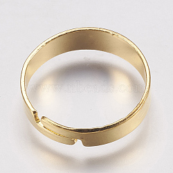 Adjustable Iron Finger Ring Settings, Golden, 16mm(IFIN-K036-05G)
