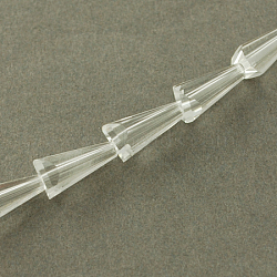 Transparent Glass Beads Strands, Faceted, Cone, White, 10x6x6mm, Hole: 1.2mm, about 47~49pcs/strand, 18.70~19.49 inch(47.5~49.5cm)(GLAA-Q035-8)
