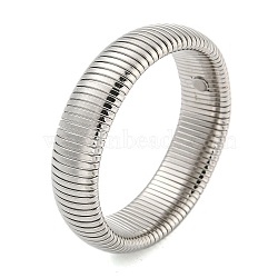 Non-Tarnish 304 Stainless Steel Spring Bangles for Women Men, Stainless Steel Color, Inner Diameter: 2-1/2 inch(6.2cm), 20mm(BJEW-U003-02G-P)