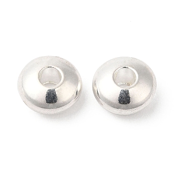 Brass Beads, Cadmium Free & Lead Free, Rondelle, Long-Lasting Plated, Silver, 6x3mm, Hole: 2mm