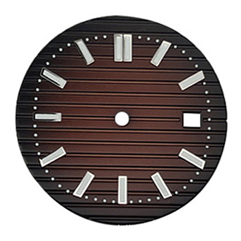Luminous Glow in the Dark Brass Clock Face Dial, Flat Round, Coconut Brown, 30.8mm